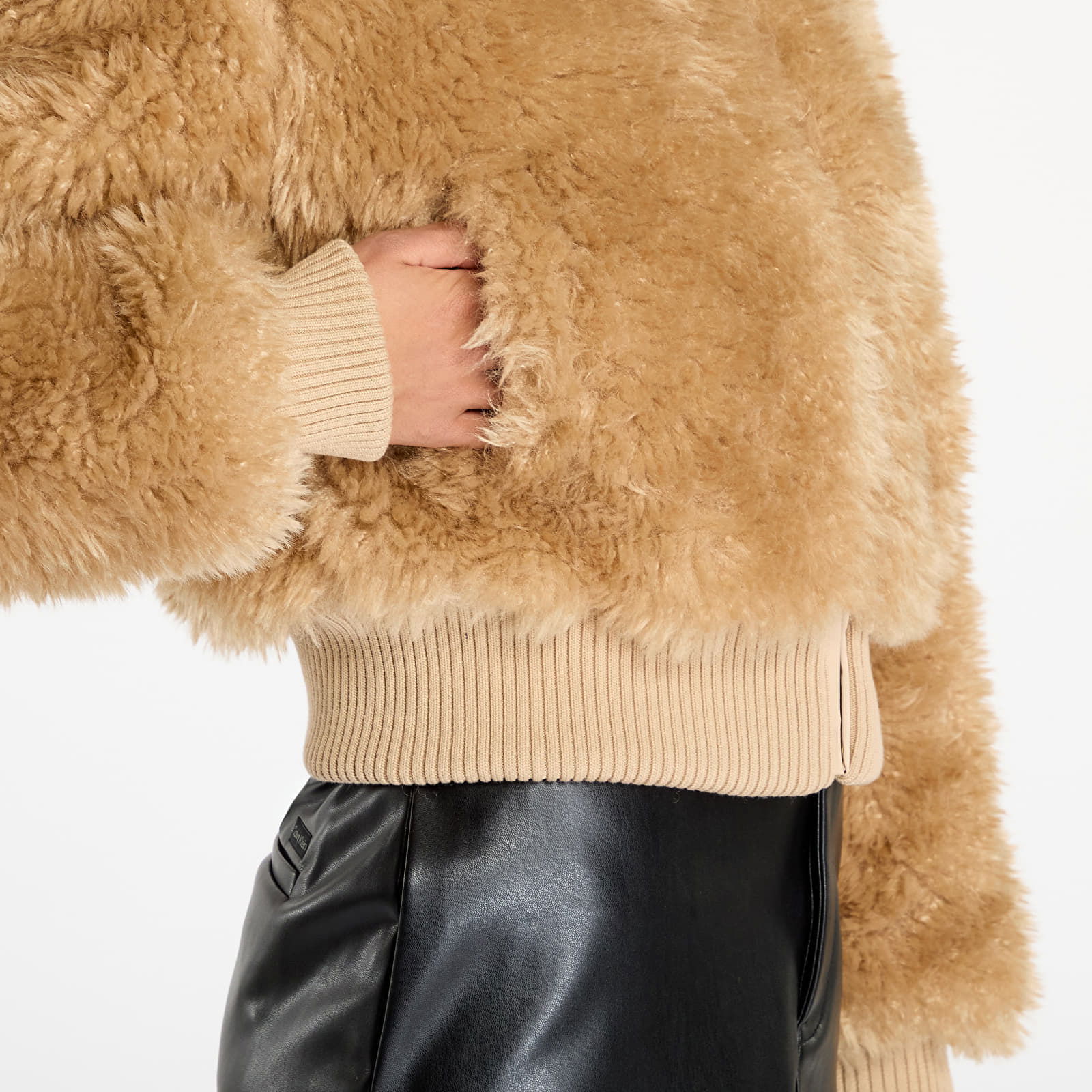 Faux Shearling Jacket Beige