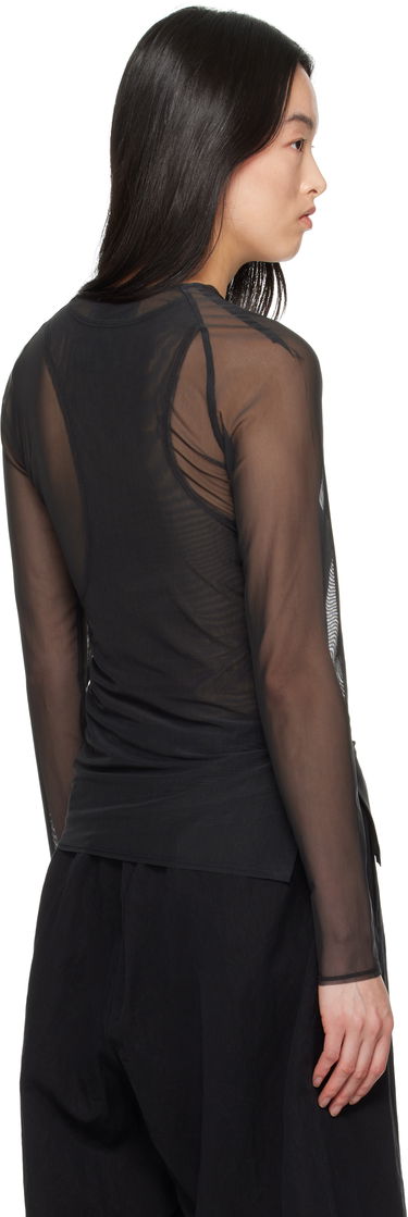Tričko Y-3 Y-3 Mesh Fitted Long Sleeve T-Shirt Čierna | JD1455, 2