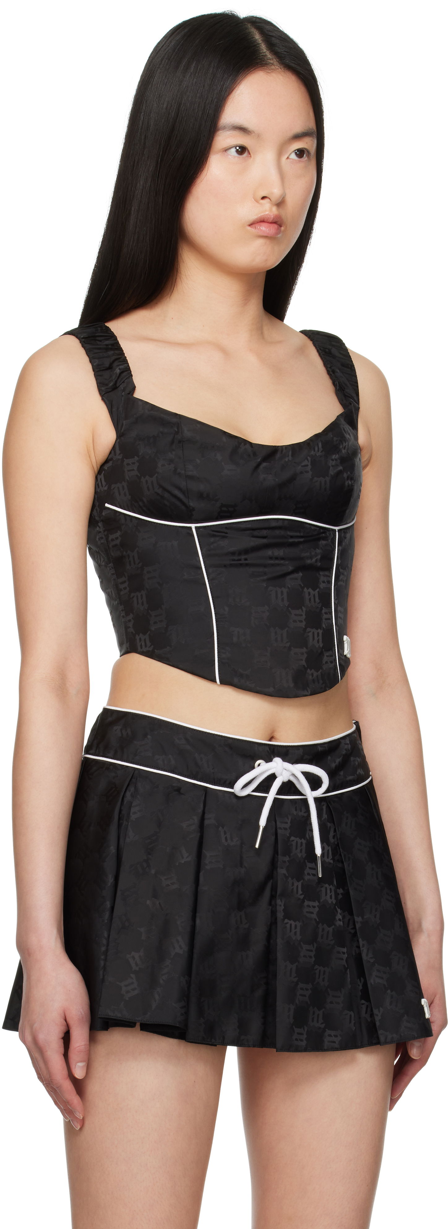 Sukňa MISBHV MISBHV Monogram Nylon Corset Top Čierna | 250W104, 1