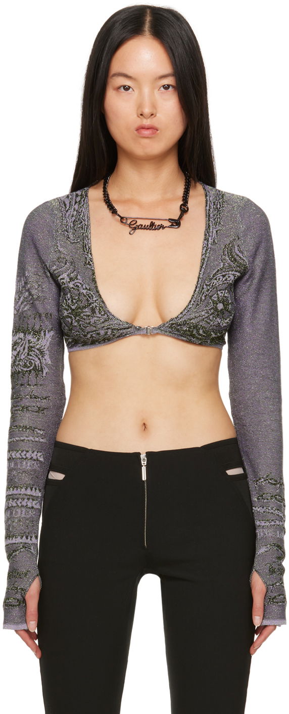 Sveter Jean Paul Gaultier Jean Paul Gaultier Soleil Long Sleeve Knit Top Fialová | 23/15-F-TO124-M061-4027, 0