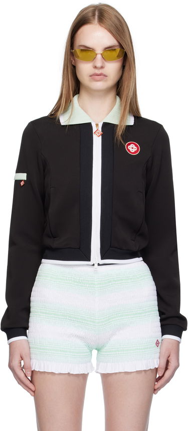 Bunda Casablanca Casablanca Viscose Cropped Track Jacket Čierna | WPF25-JTP-378-01, 0