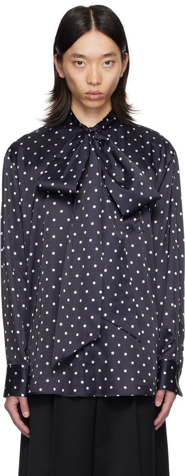 Košeľa Simone Rocha Simone Rocha Front Bow Polka Dot Shirt Navy | 5285 1203, 0