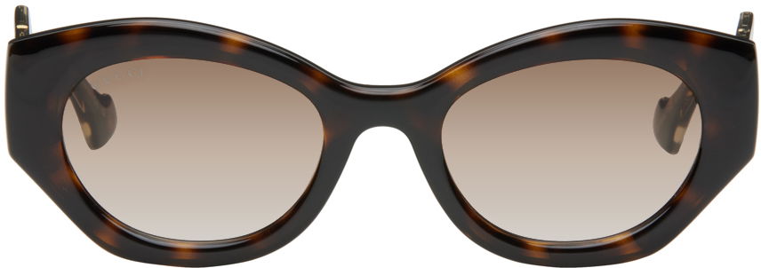 Brown Geometric Sunglasses