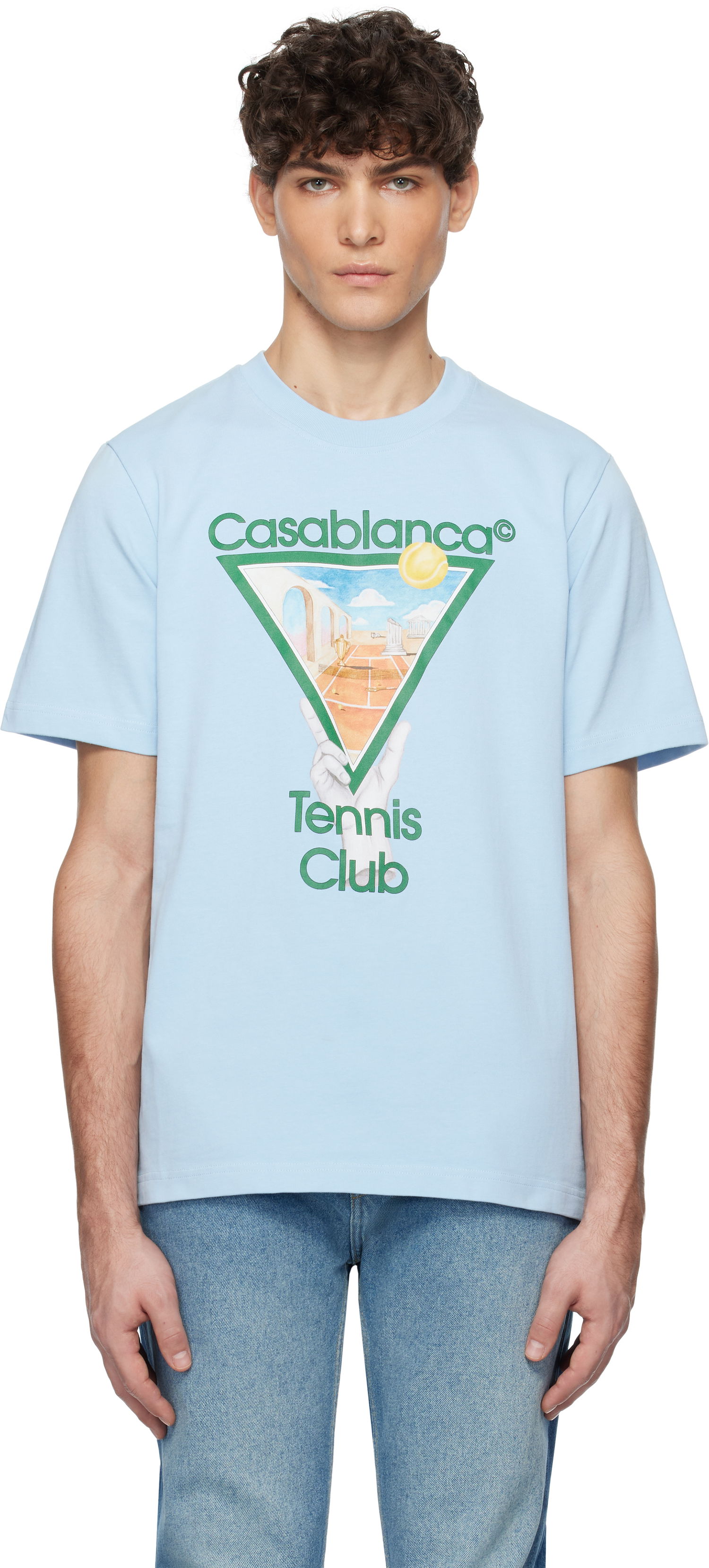 Tričko Casablanca Metaphysical Tennis Icon T-Shirt Modrá | U-MPS25-JTS-001-09, 0