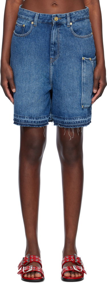 Šortky GANNI GANNI Denim Shorts Modrá | J1702, 0