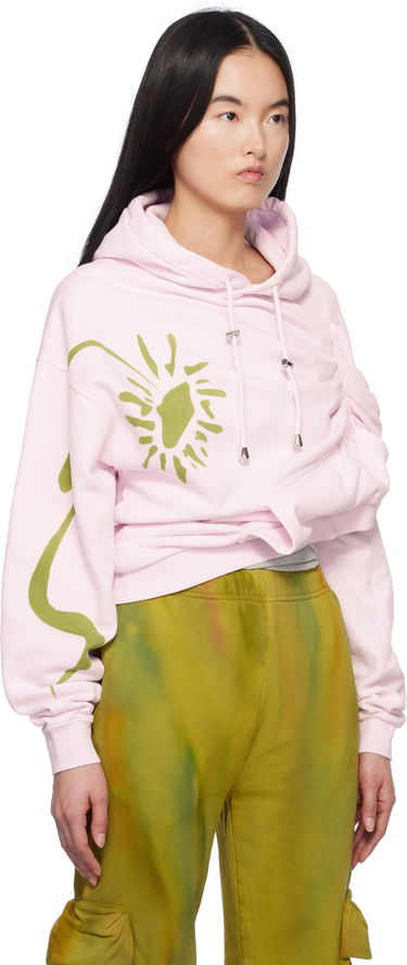 Mikina Collina Strada Collina Strada Eva Draped Hoodie Ružová | XX8013, 1