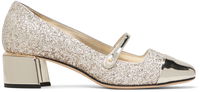 Jimmy Choo Elisa 45 Glitter Mary Jane Block Heel Pumps