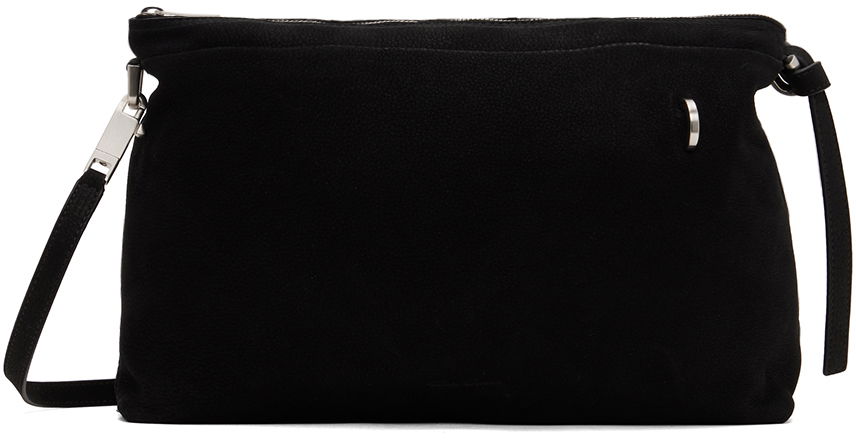 Taška cez rameno Rick Owens Rick Owens Adri Suede Shoulder Bag Čierna | RA01D0427 LCK, 0