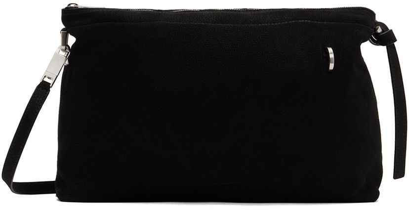 Taška cez rameno Rick Owens Rick Owens Adri Suede Shoulder Bag Čierna | RA01D0427 LCK