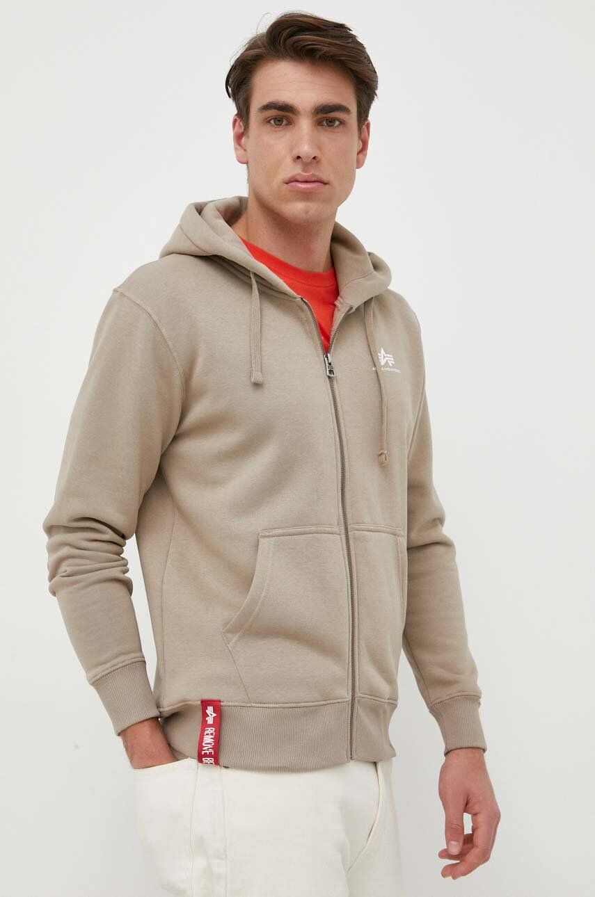 Mikina Alpha Industries Full-Zip Hoodie Béžová | 118342.679, 0