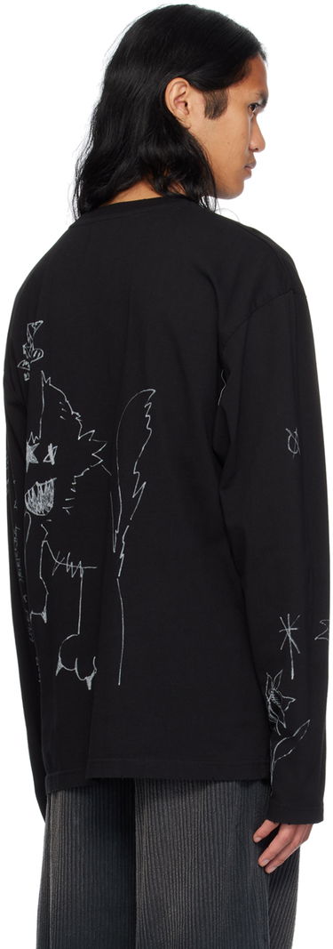 Sveter We11done We11done Graphic Long Sleeve T-Shirt Čierna | WD-TT2-24-756-U-BK, 2