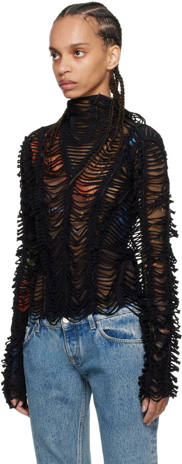 Mikina Jean Paul Gaultier Shayne Oliver Edition 'The Slashed City' Hoodie Top Čierna | 24/27-U-SW037-T551-60405030, 3