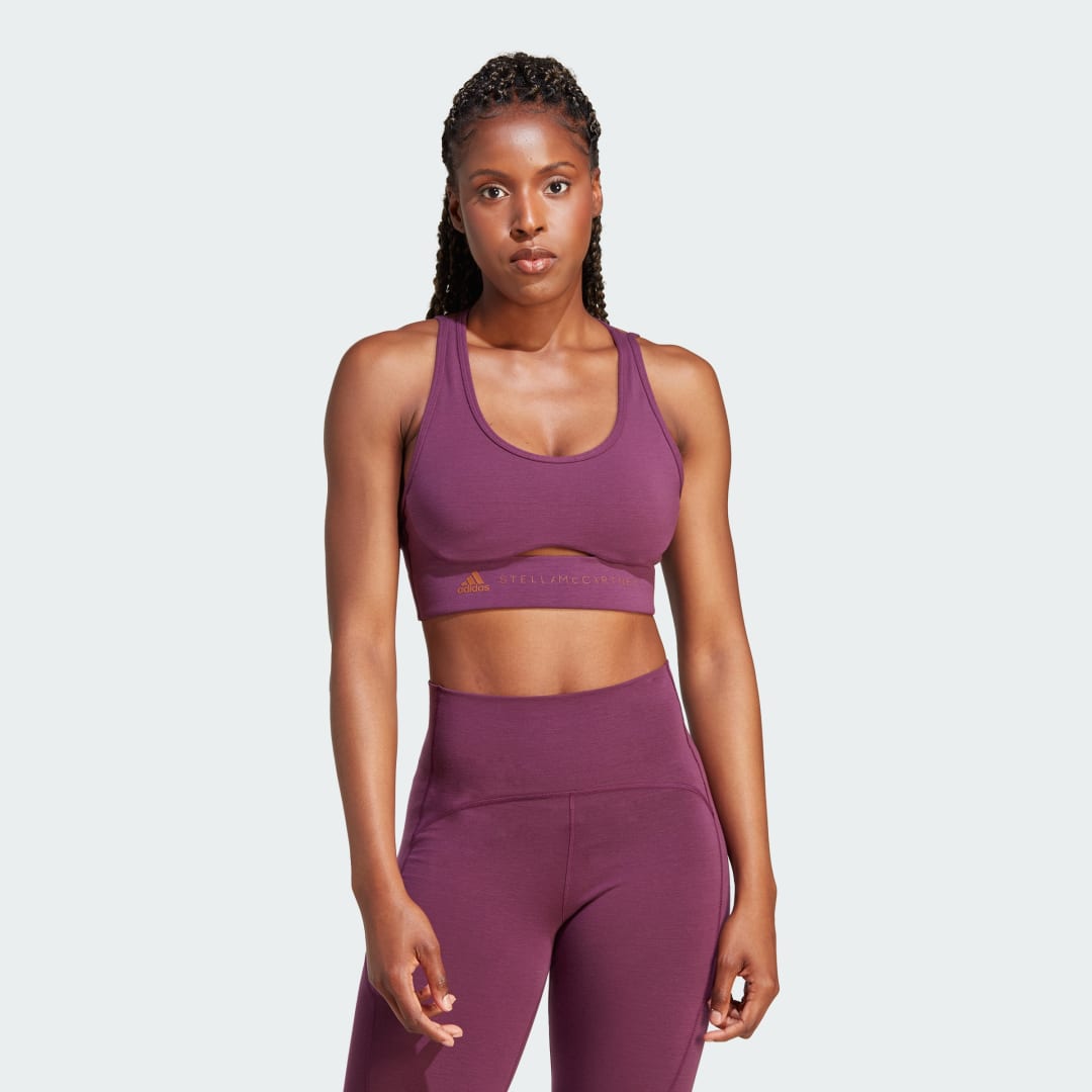 Podprsenka adidas Performance by Stella McCartney TrueStrength Medium-Support Bra Fialová | IK9087, 0