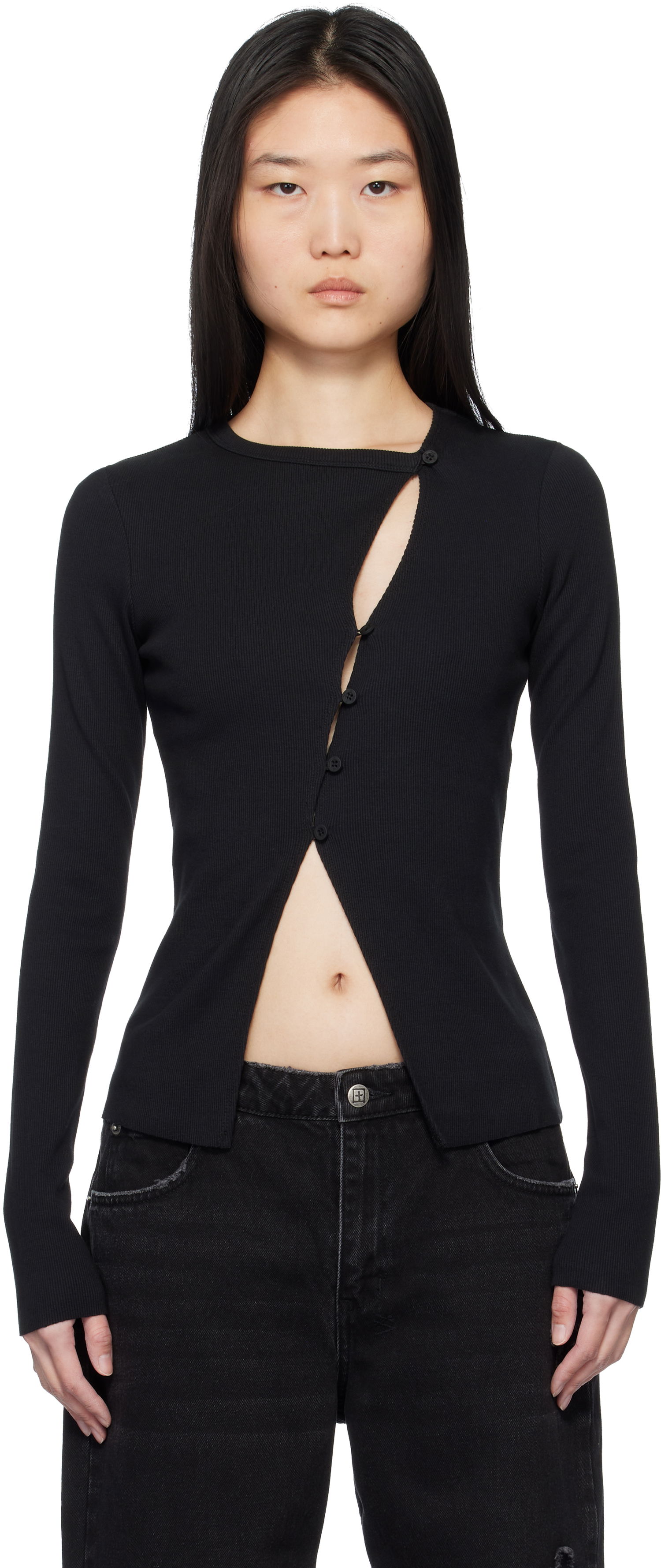 Sveter Ksubi Ksubi Rework Long Sleeve Top Čierna | WPS25FT008, 0