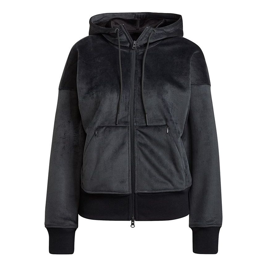 Mikina adidas Originals Corduroy Full-Zip Hoodie Čierna | H15955, 0