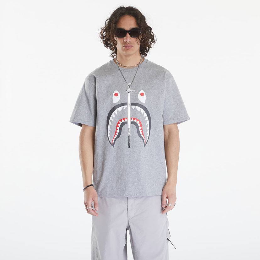 Tričko BAPE A BATHING APE Shark Tee Gray Šedá | 001TEK301003M GRA