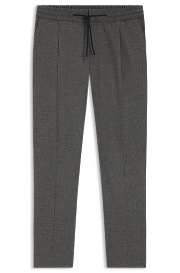 Nohavice BOSS Slim-Fit Melange Stretch Flannel Trousers Šedá | 50547312