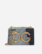 Dg Girls Patchwork Denim And Plain Calfskin Shoulder And Crossbody Bag