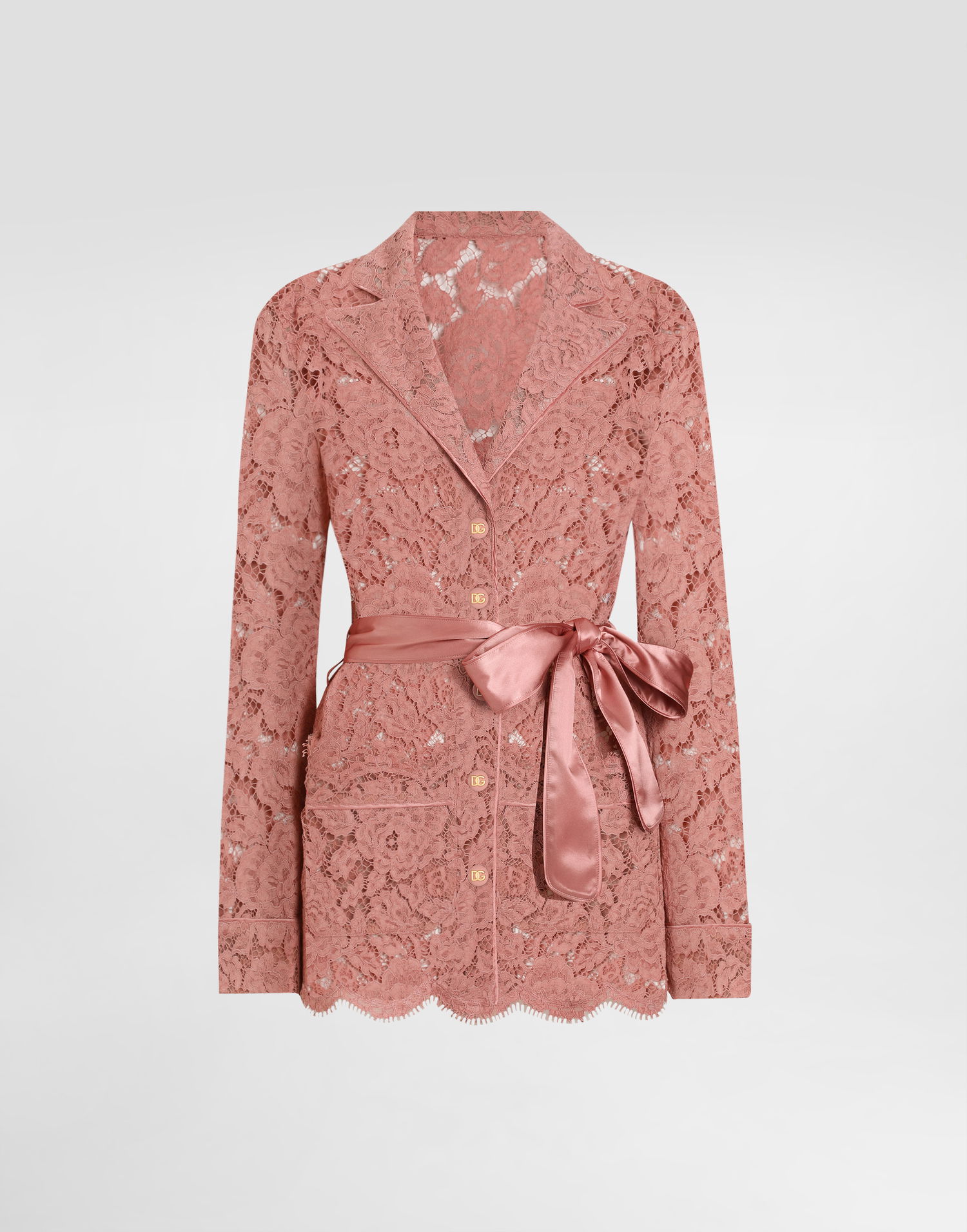 Pyžamo Dolce & Gabbana Dolce & Gabbana Floral Cordonetto Lace Pajama Shirt Ružová | F5R56THLM7LF0473, 0