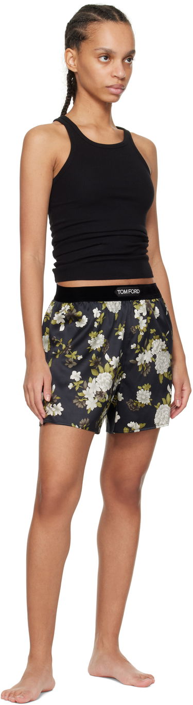 Boxerky Tom Ford Tom Ford Hendrix Floral Stretch Silk Satin Pyjama Shorts Čierna | SH0021-FAP224, 3