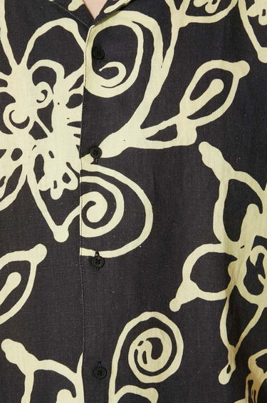 Košeľa Samsoe Samsoe Samsoe Samsoe Regular Fit Floral Print Linen Shirt Čierna | M23200085, 5