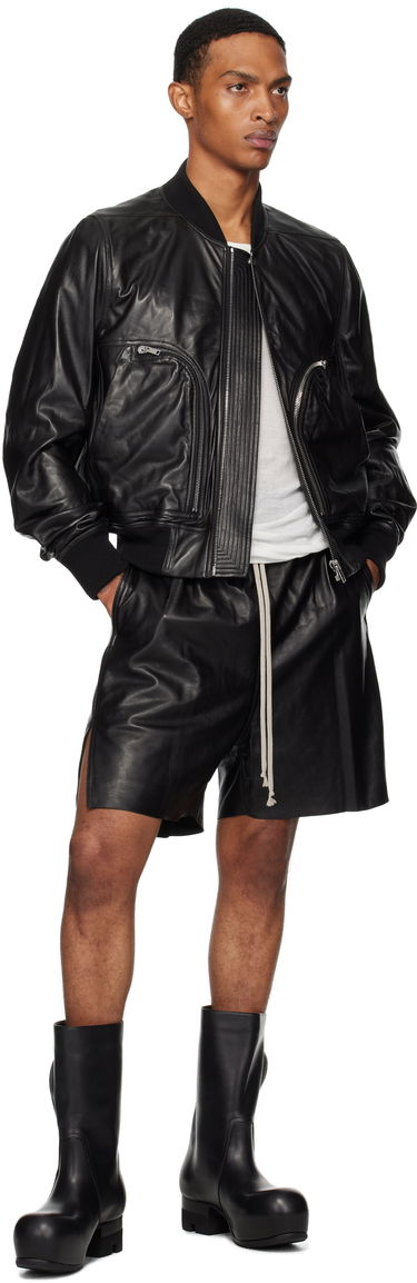 Bomber bunda Rick Owens Rick Owens Bauhaus Flight Leather Bomber Jacket Čierna | RU02E1749 LBY, 3
