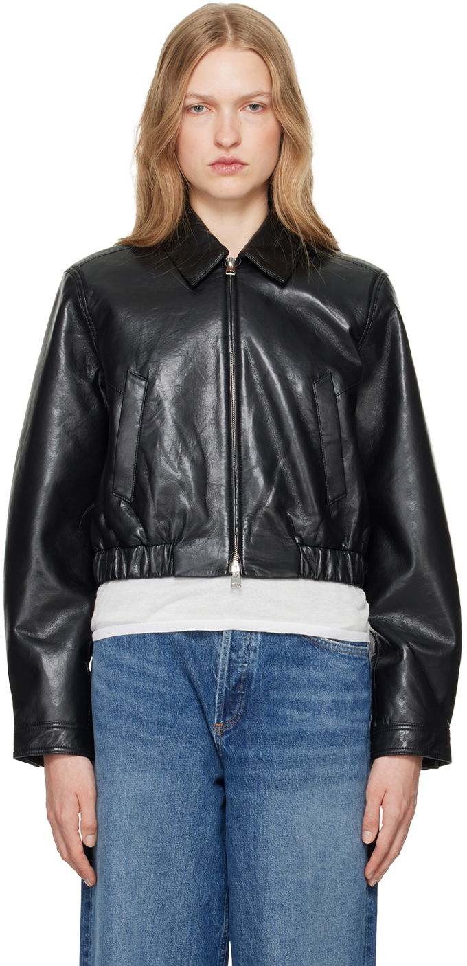 Bunda AGOLDE Recycled Leather Cropped Jacket Čierna | A5072-1285, 0