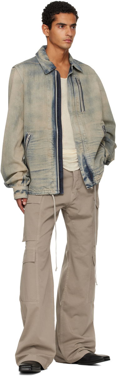 Bunda Rick Owens DRKSHDW Concordians Concealed Zipfront Denim Jacket Modrá | DU02E7775 DMP, 3