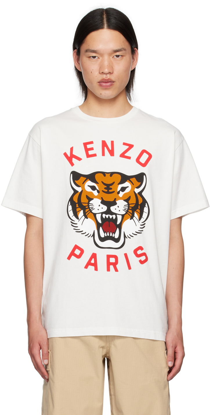 Tričko KENZO White Paris Lucky Tiger T-Shirt Biela | FE68TS0094SG