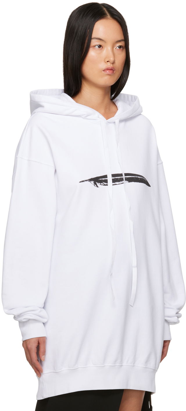 Oversized Hoodie with Feather Print