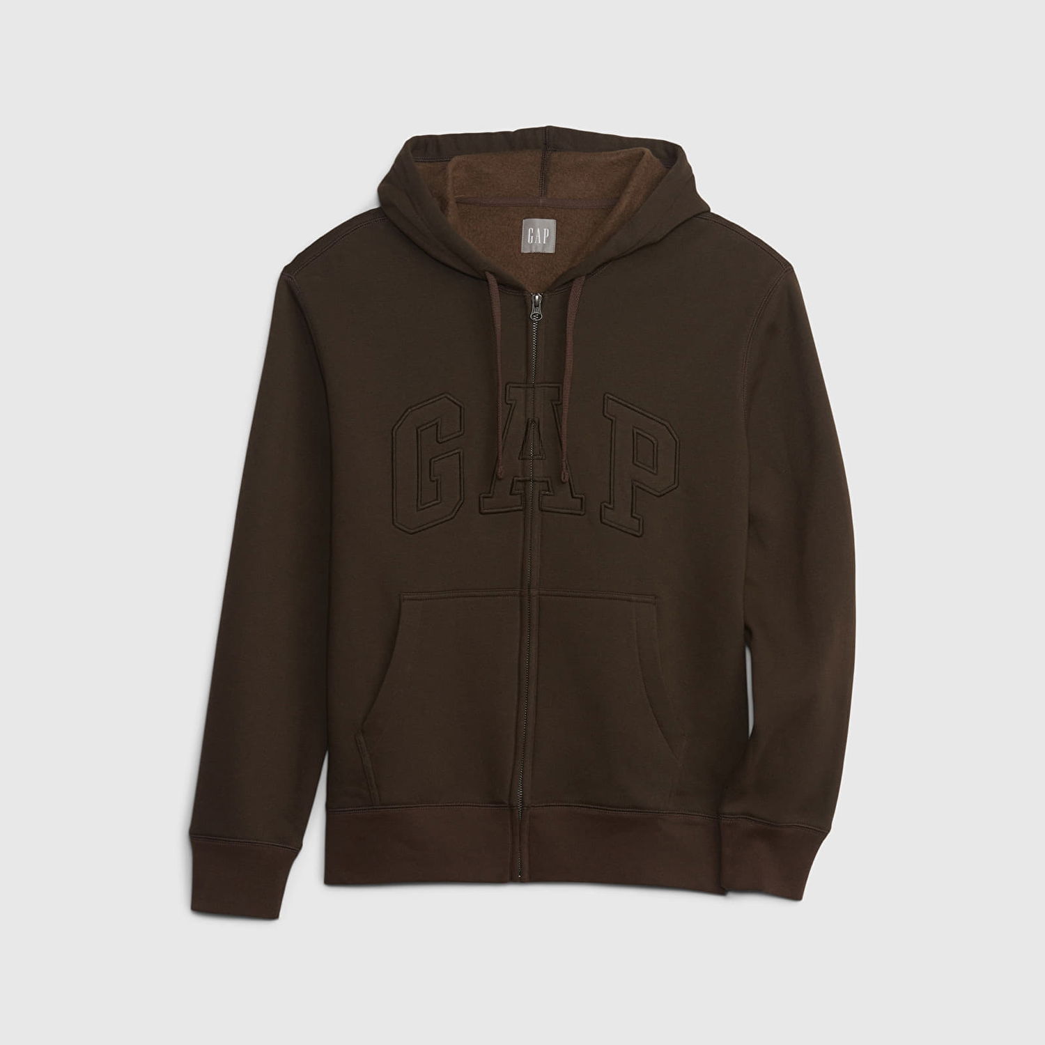 Mikina GAP Sweatshirt Fullzip Hoodie Woodsy Brown XS Čierna | 829508-01, 0