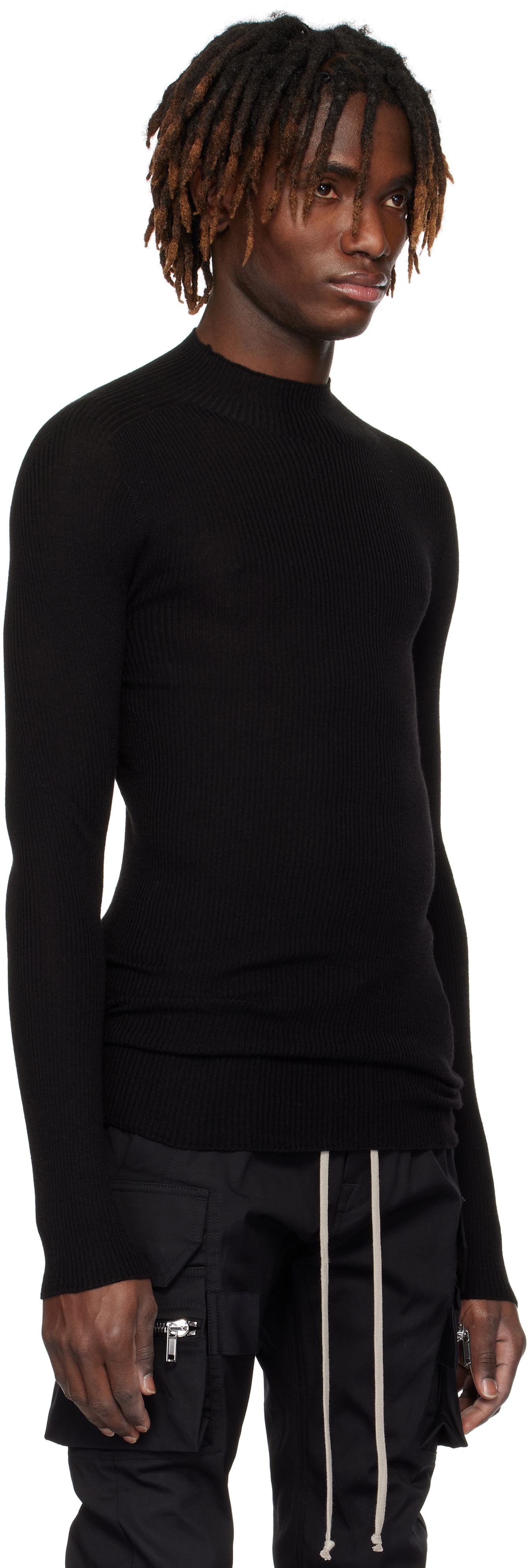 Sveter Rick Owens Rick Owens Hollywood Ribbed Sweater Čierna | RU01E5638 RIBM, 1