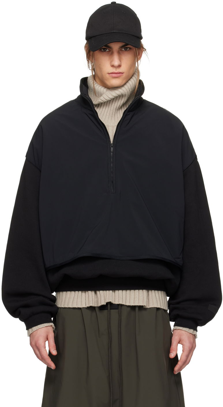 Mikina Fear of God Fear of God ESSENTIALS Mock Neck Pullover Čierna | 202SP244304F, 0