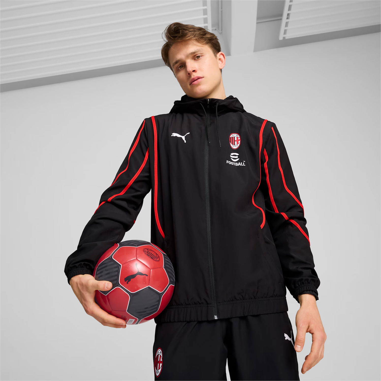 Bunda Puma AC Milan Prematch Woven Jacket Čierna | 777716-04, 1