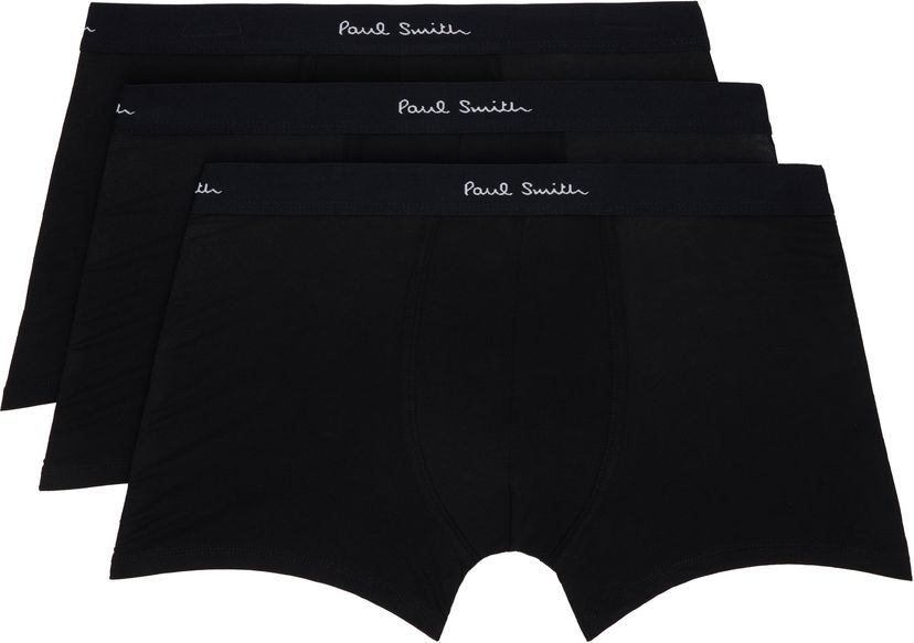 Boxerky Paul Smith Paul Smith Three-Pack Long Plain Boxer Briefs Čierna | M1A-480E-M3PK-79