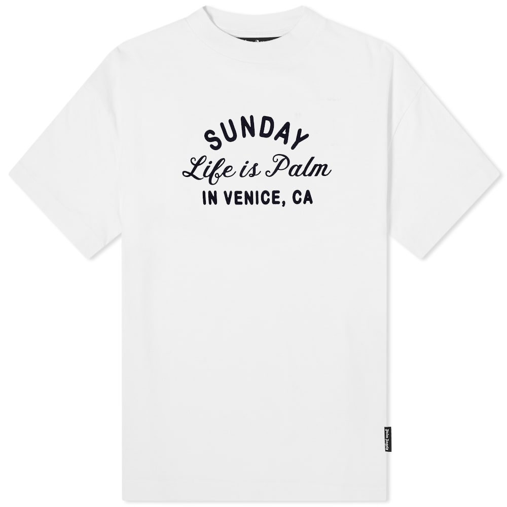 Tričko Palm Angels Sunday Life is Palm Tee Biela | PMAA001F22JER0070110, 0