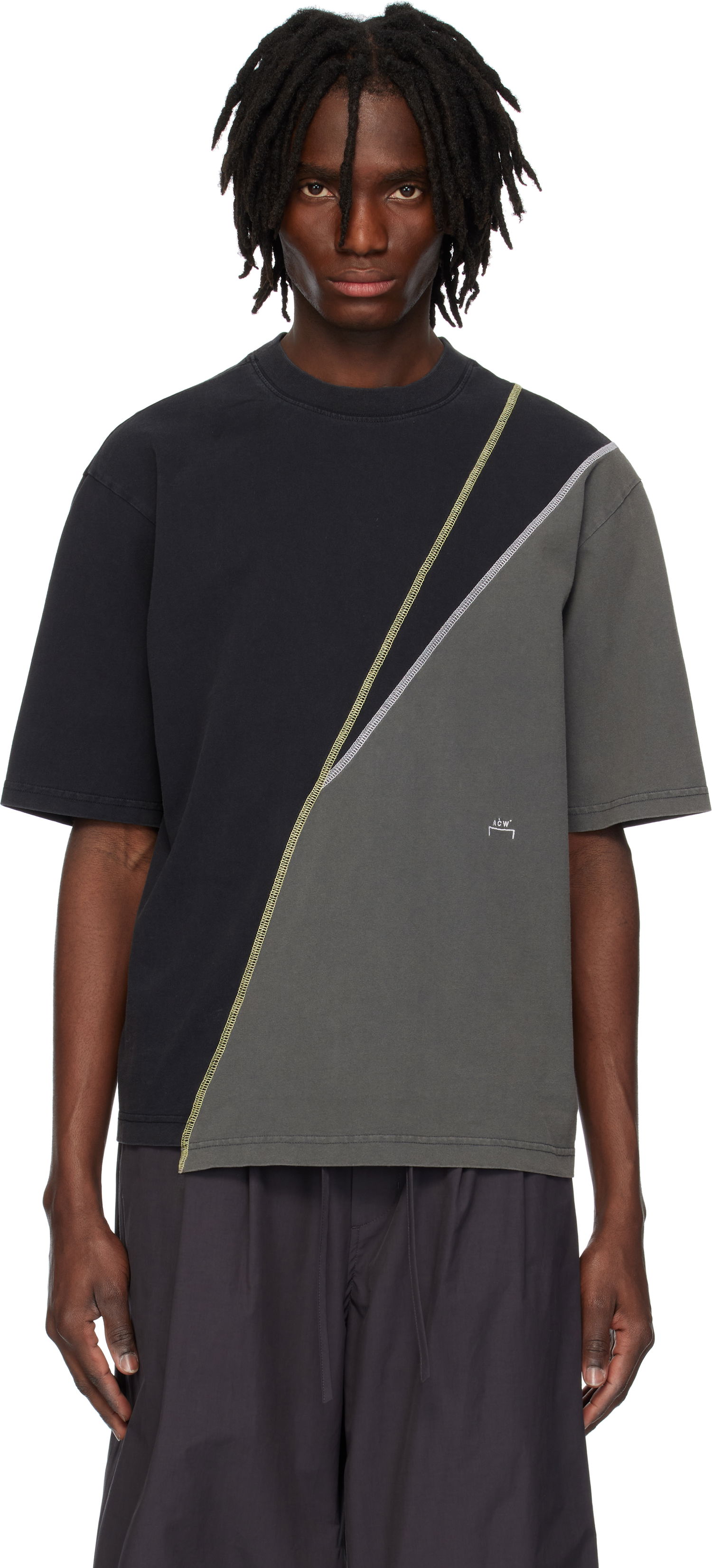 Tričko A-COLD-WALL* A-COLD-WALL* Spliced T-Shirt Šedá | ACWMTS211, 0