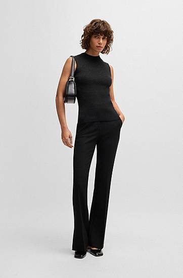 Sveter BOSS Ribbed Sleeveless Top Čierna | 50523749, 1