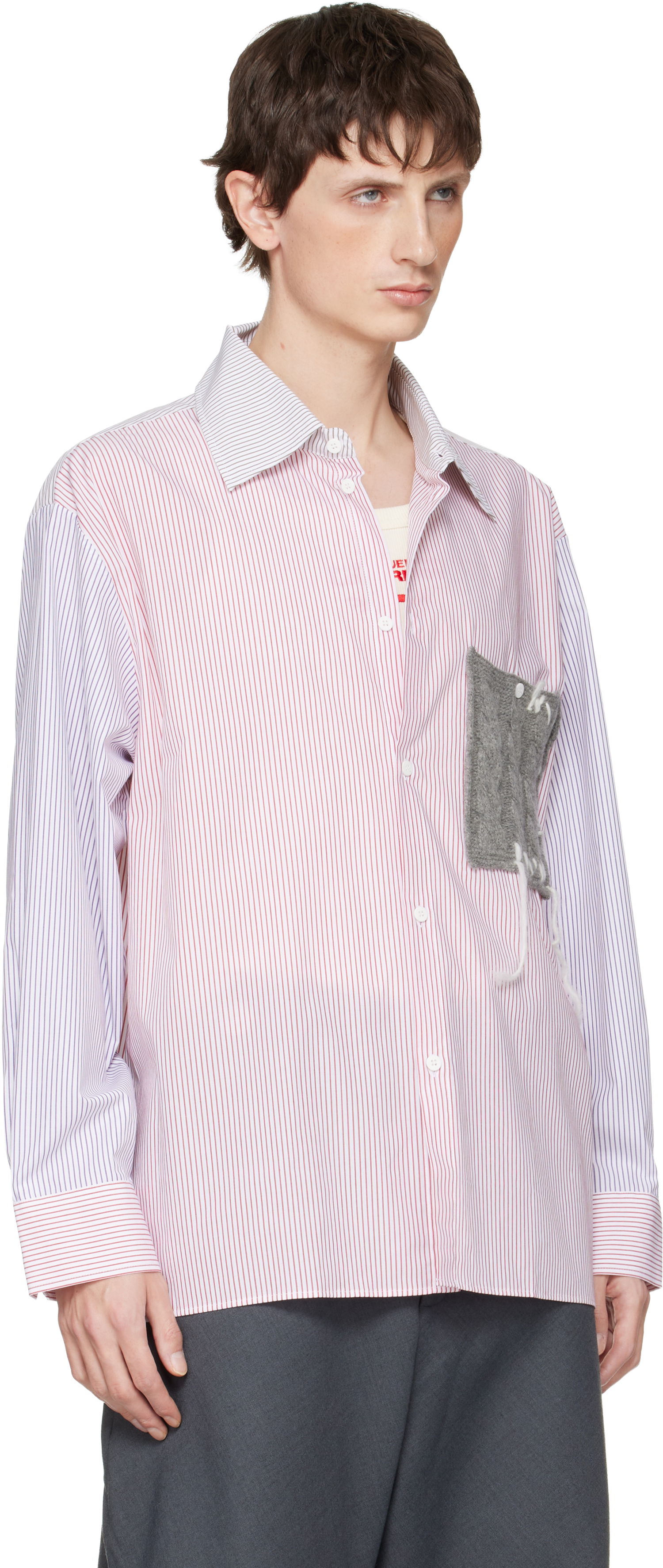 Košeľa Charles Jeffrey Loverboy Charles Jeffrey LOVERBOY Oversized Long Sleeve Knitted Patch Shirt Rôznofarebný | 052070501, 1