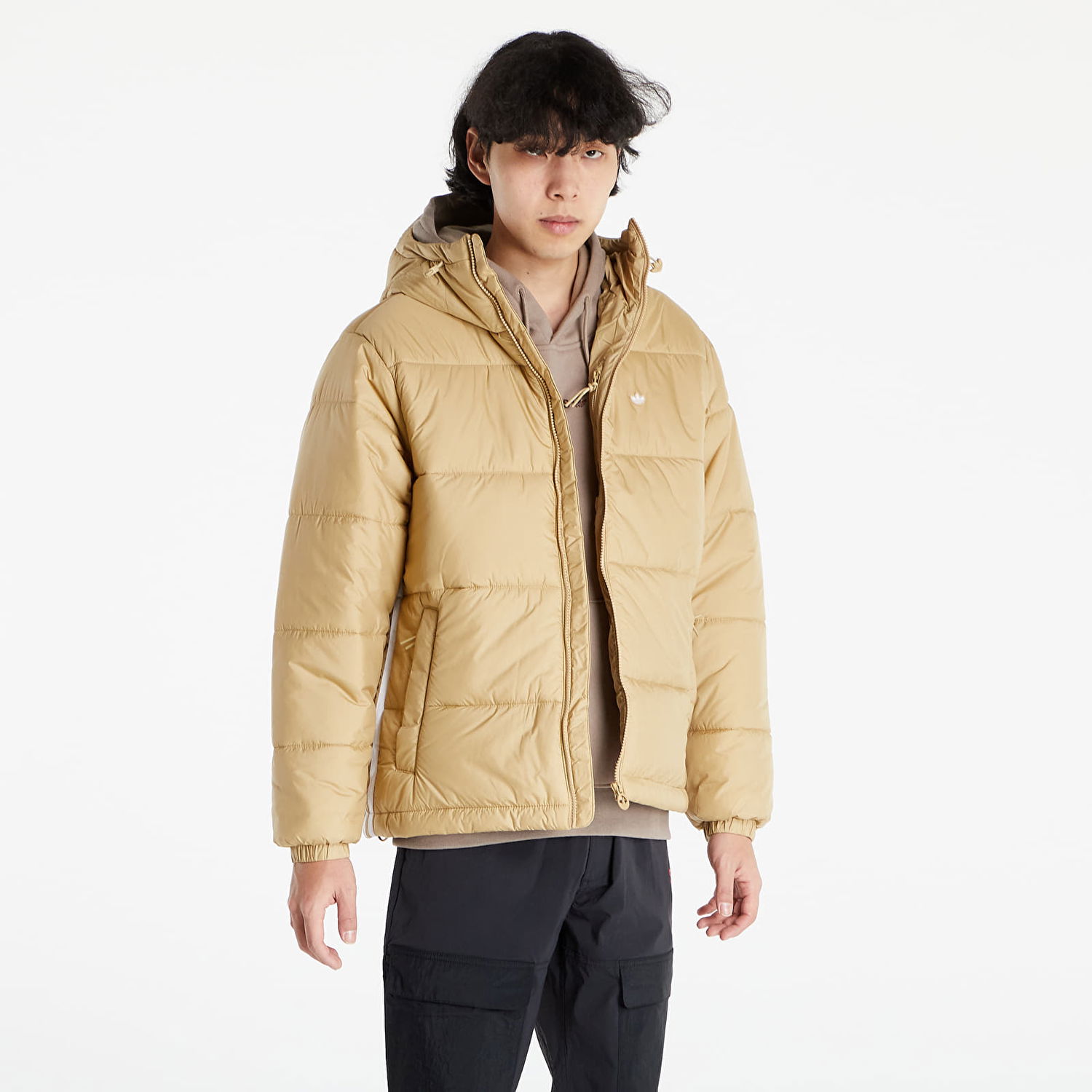 Prešívaná bunda adidas Originals Hooded Puffer Béžová | H13556, 0