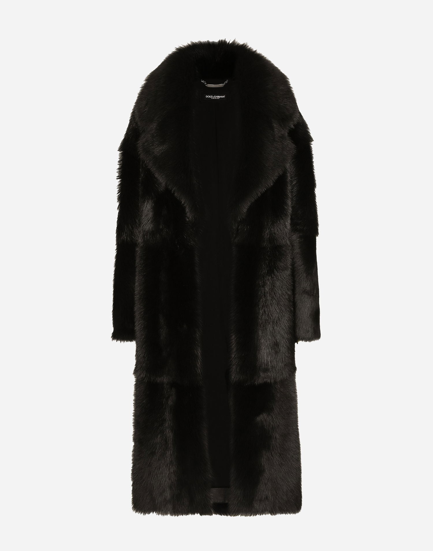 Kabáty Dolce & Gabbana Single-breasted Shearling Coat Čierna | F0W2DFFUP9BN0000, 0