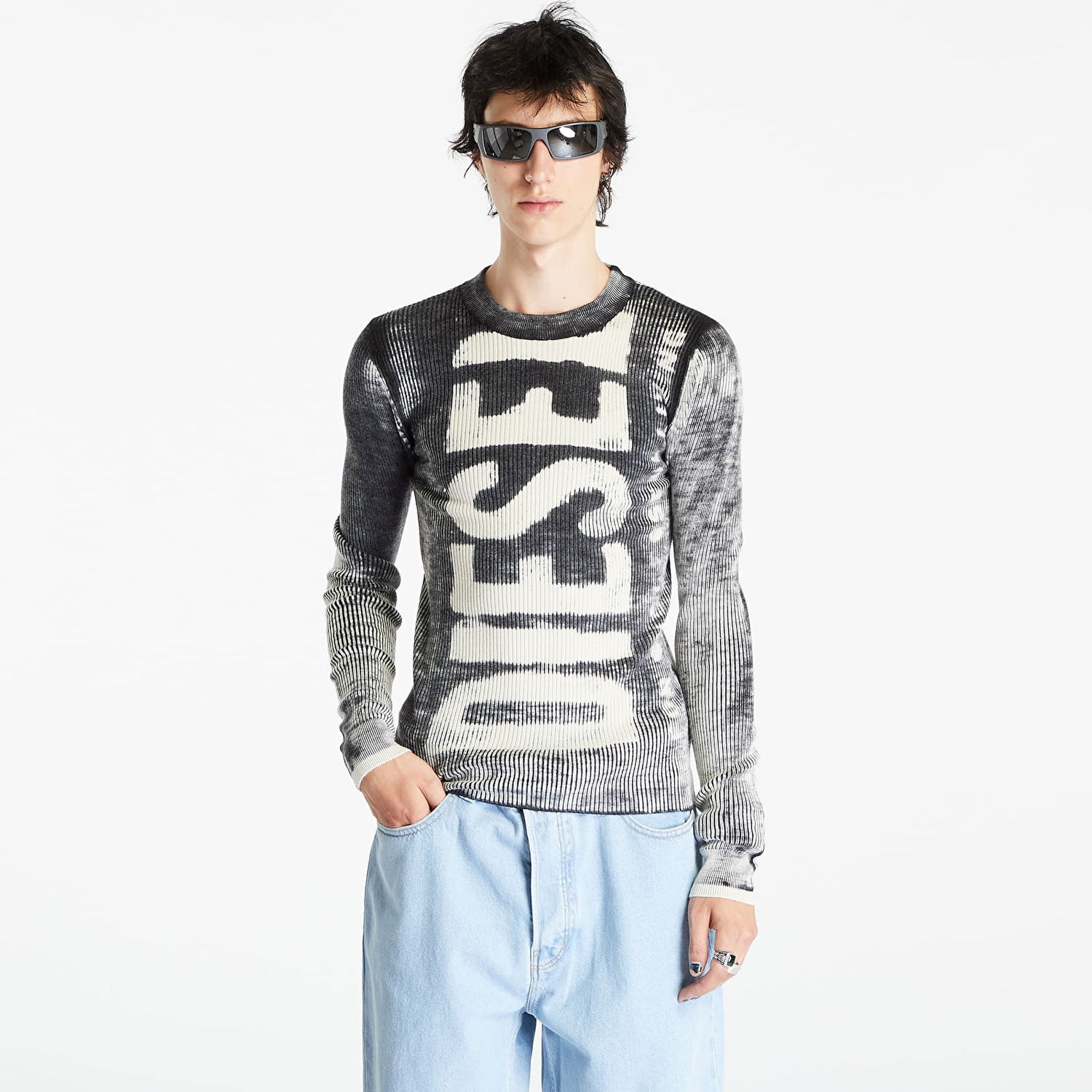 Tričká a tielka Diesel K-Atullus Round Knitwear Black Šedá | A09628_0CGBU Black, 0