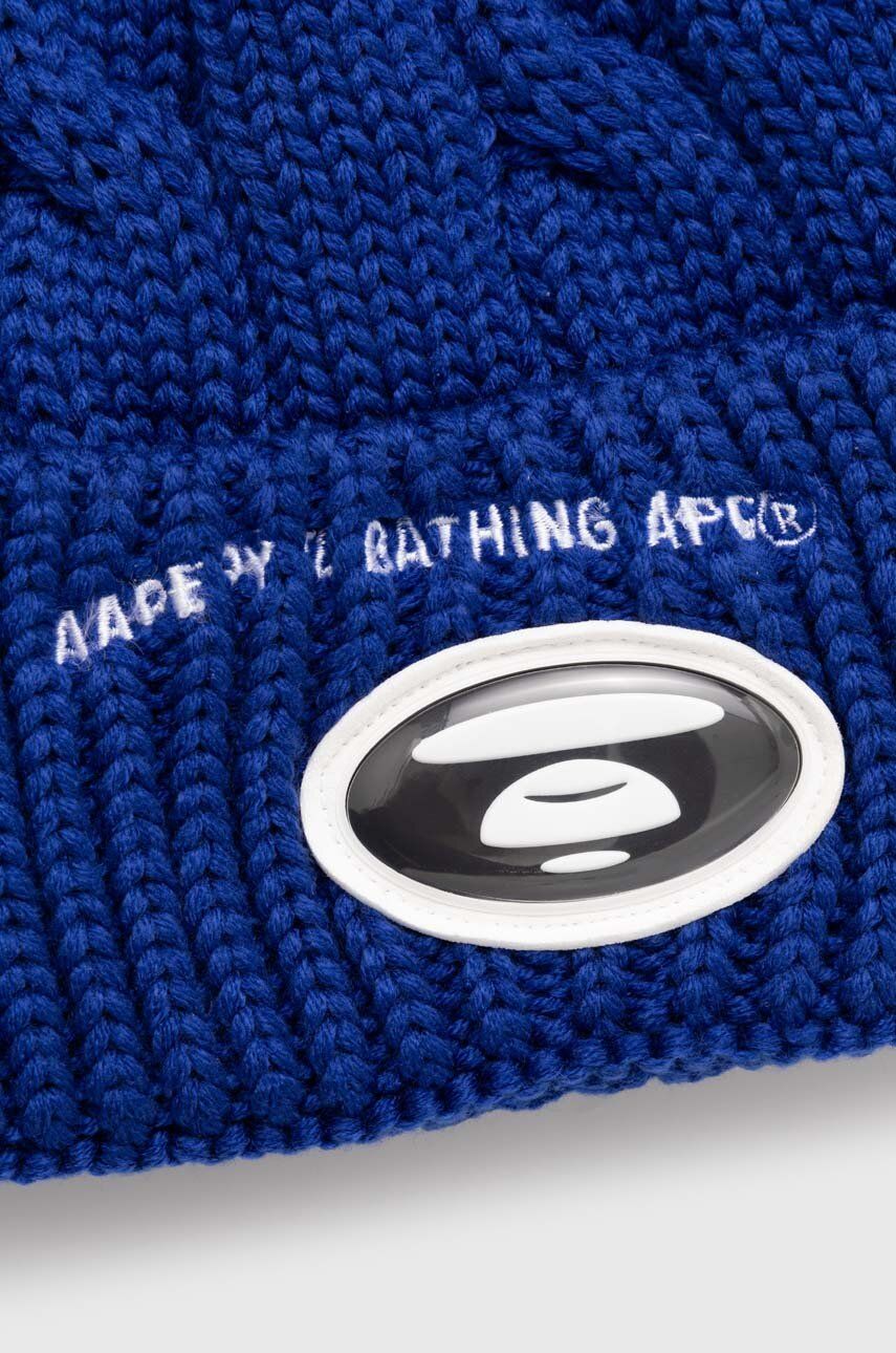 Kulicha AAPE by A Bathing Ape AAPE Cable Knit Beanie Modrá | AHT5236, 1