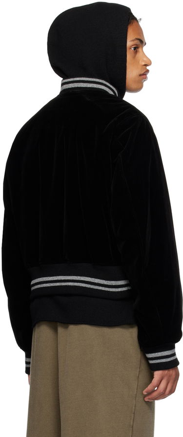 Bomber bunda We11done Padded Hooded Varsity Jacket Čierna | WD-JP3-23-085-U-BK, 2