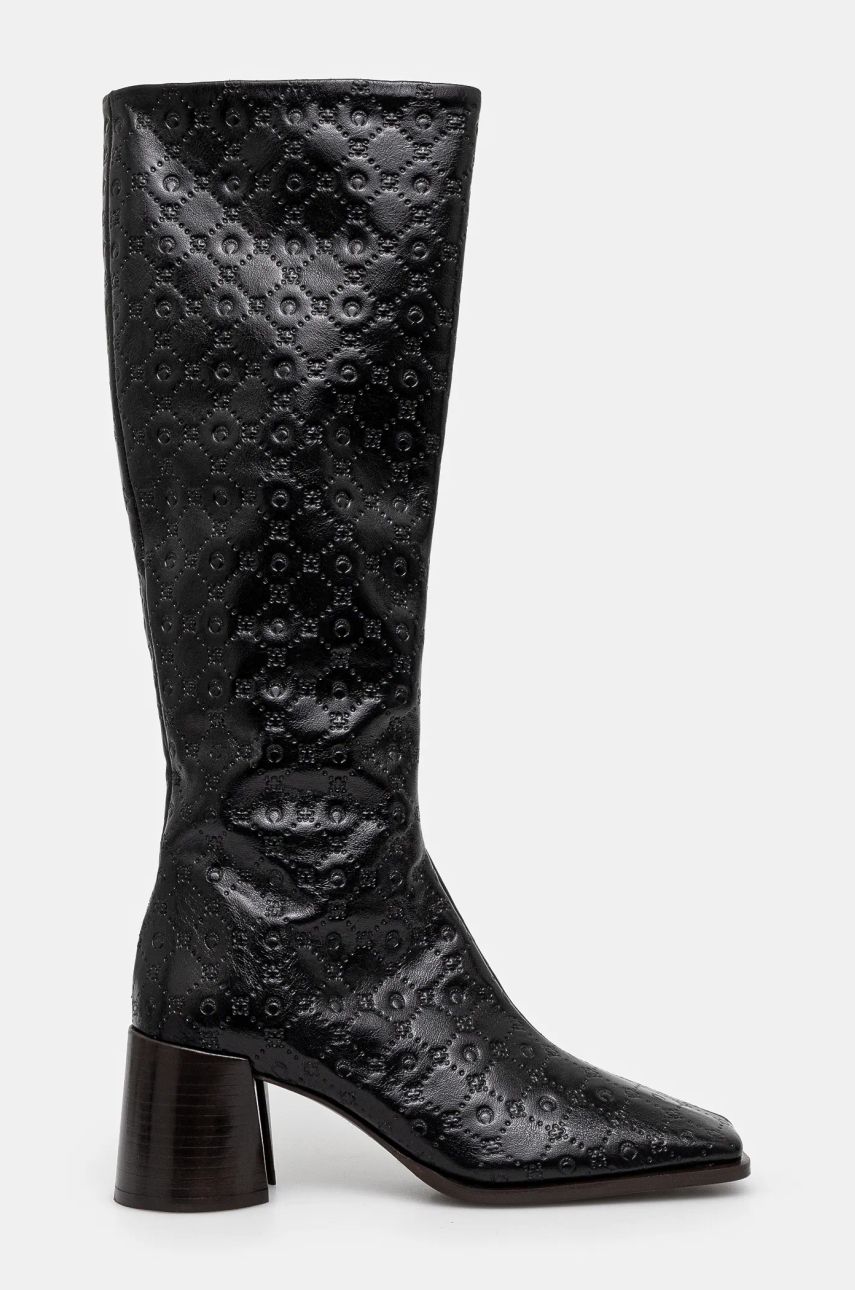 Tenisky a topánky Marine Serre Moonogram Embossed Leather Ms Block High Heel Boots Čierna | WFW038A.CLEA0051, 1