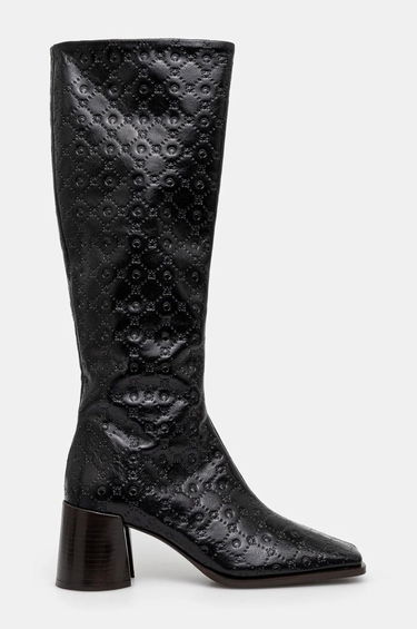 Tenisky a topánky Marine Serre Moonogram Embossed Leather Ms Block High Heel Boots Čierna | WFW038A.CLEA0051, 1