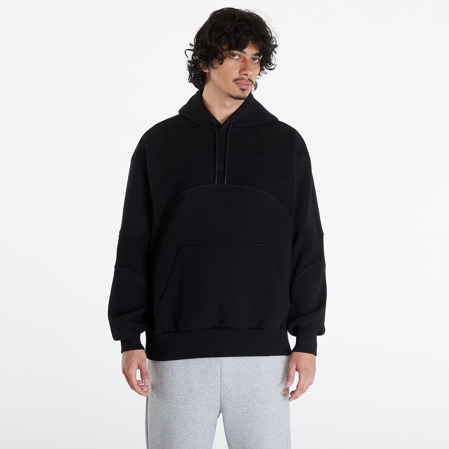 Mikina Reebok LTD Waffle Pattern Hoodie Black Čierna | RMBB003C99FLE0011000, 0