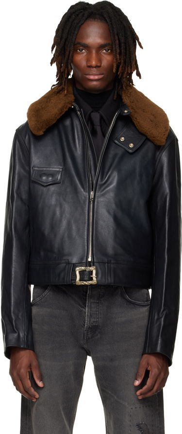 Bunda Enfants Riches Déprimés Enfants Riches Déprimés 'Hotrod' Shearling Collar Jacket Čierna | 030-547, 0