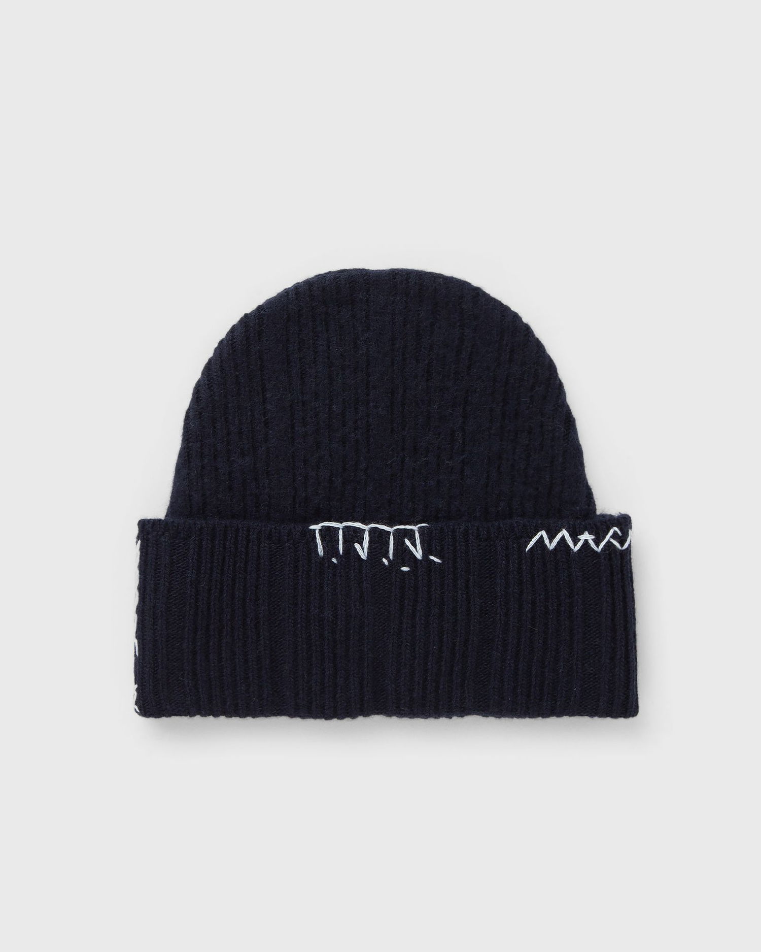 Kulicha Marni Ribbed Knit Beanie with Contrast Stitching Navy | CLZC0170Q0-00B90, 0