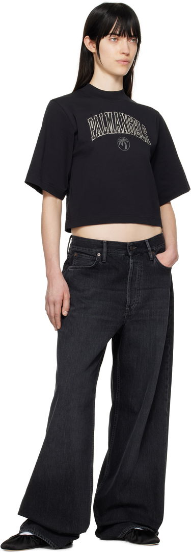 Crop Top Palm Angels Palm Angels College Cropped T-Shirt Čierna | PWAA020S25JER004100B, 3